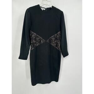 Vintage Anne Crimmins For Umi Collection Womens Silk Dress Beaded Lace Cocktail